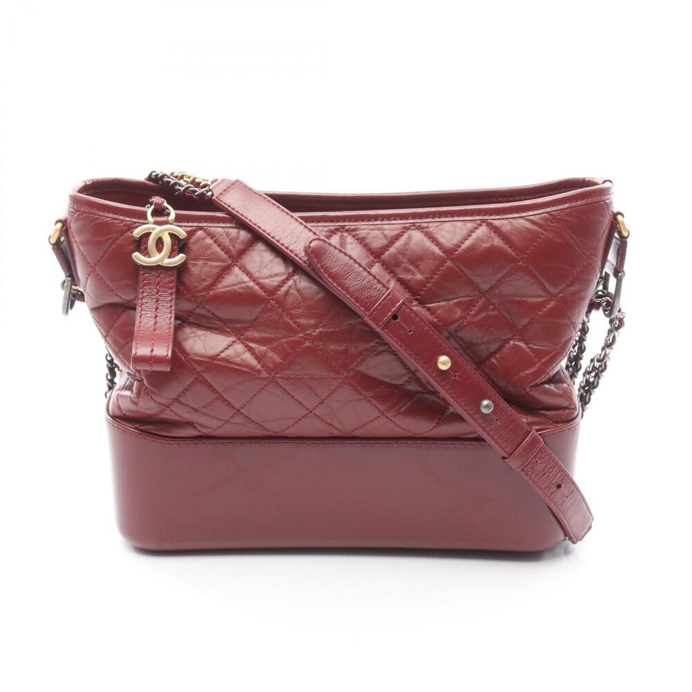 Chanel Gabrielle de Hobo Shoulder Bag Calfskin Cowhide Bordeaux Purple